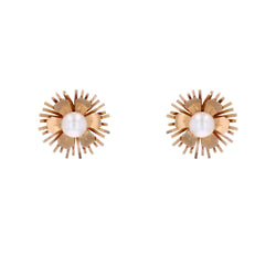 Boucles d'oreilles VINTAGE Puce en or rose et perles de culture - Castafiore