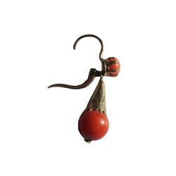 Boucles d’oreilles XIXe en or rose et corail - Castafiore