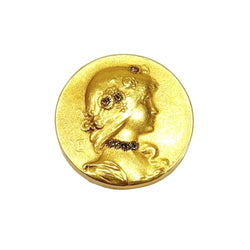 Bouton de plastron EMILE VERNIER en or jaune et diamants - Castafiore
