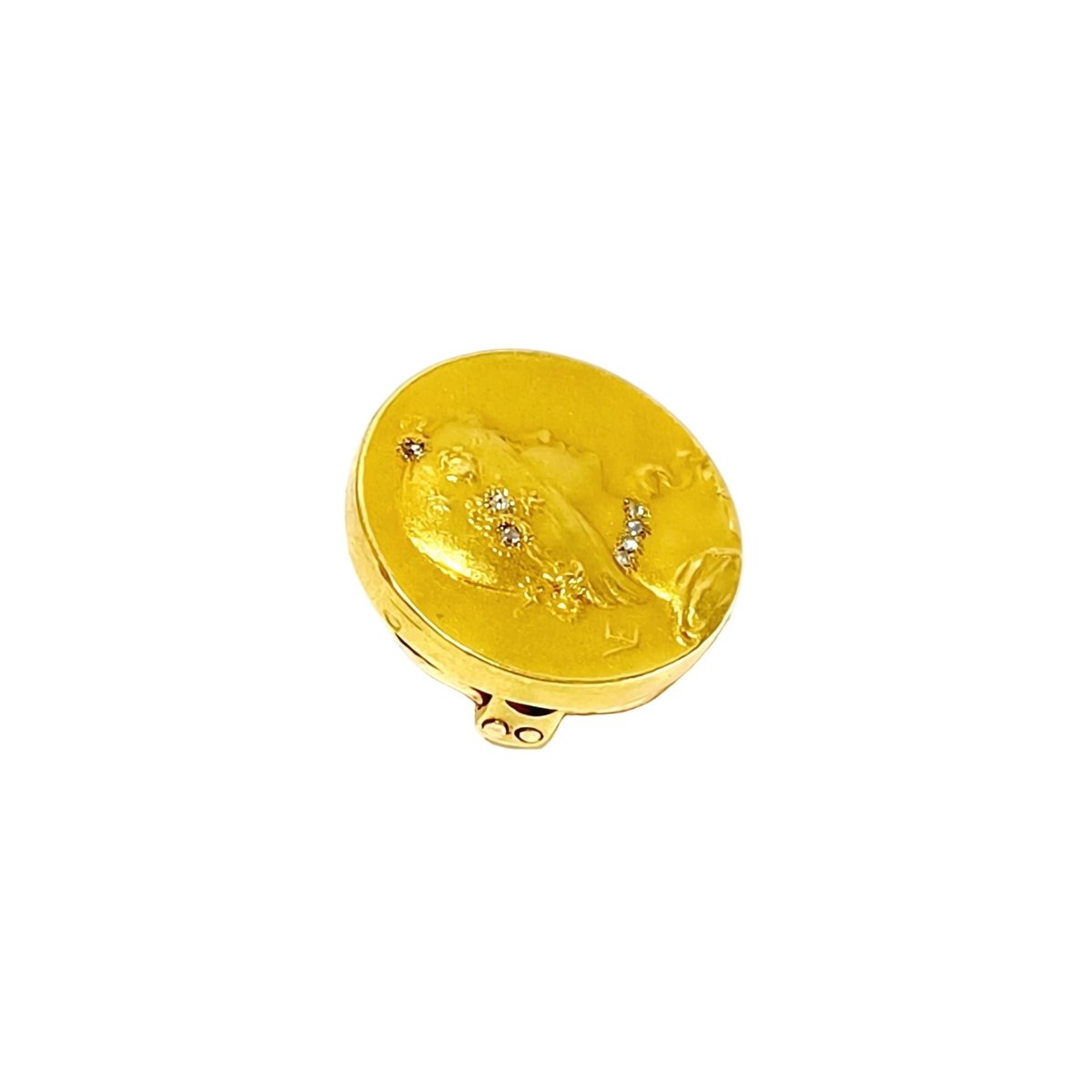 Bouton de plastron EMILE VERNIER en or jaune et diamants - Castafiore
