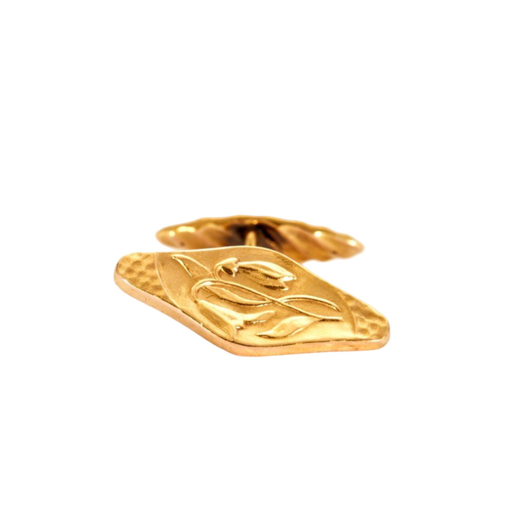 Boutons de manchette Art Nouveau en or jaune - Castafiore