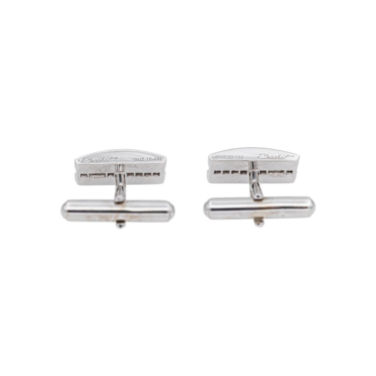Boutons de manchette BACHET "Gentleman" en or blanc et diamants - Castafiore