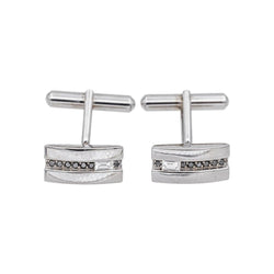 Boutons de manchette BACHET "Gentleman" en or blanc et diamants - Castafiore