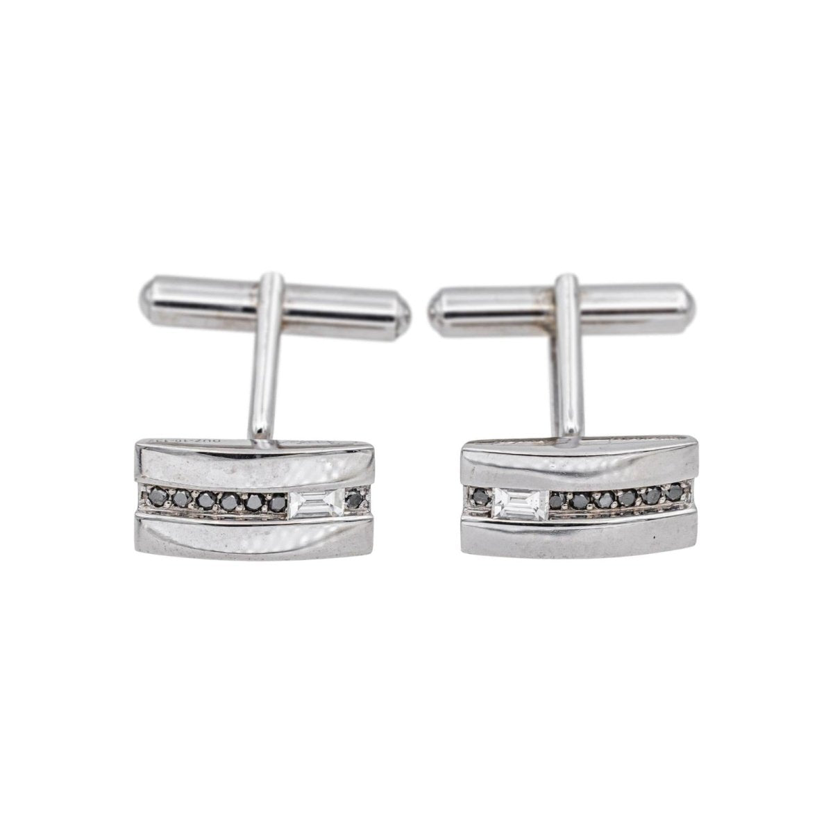 Boutons de manchette BACHET "Gentleman" en or blanc et diamants - Castafiore