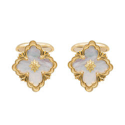 Boutons de manchette BUCCELLATI en or jaune et nacre - Castafiore