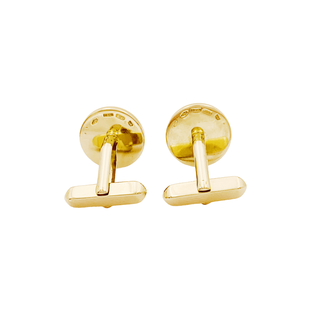 Bulgari "BULGARI BULGARI" cufflinks, yellow gold and onyx.