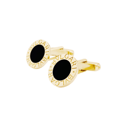 Bulgari "BULGARI BULGARI" cufflinks, yellow gold and onyx.