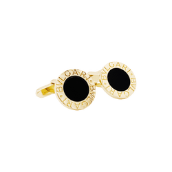 Bulgari "BULGARI BULGARI" cufflinks, yellow gold and onyx.