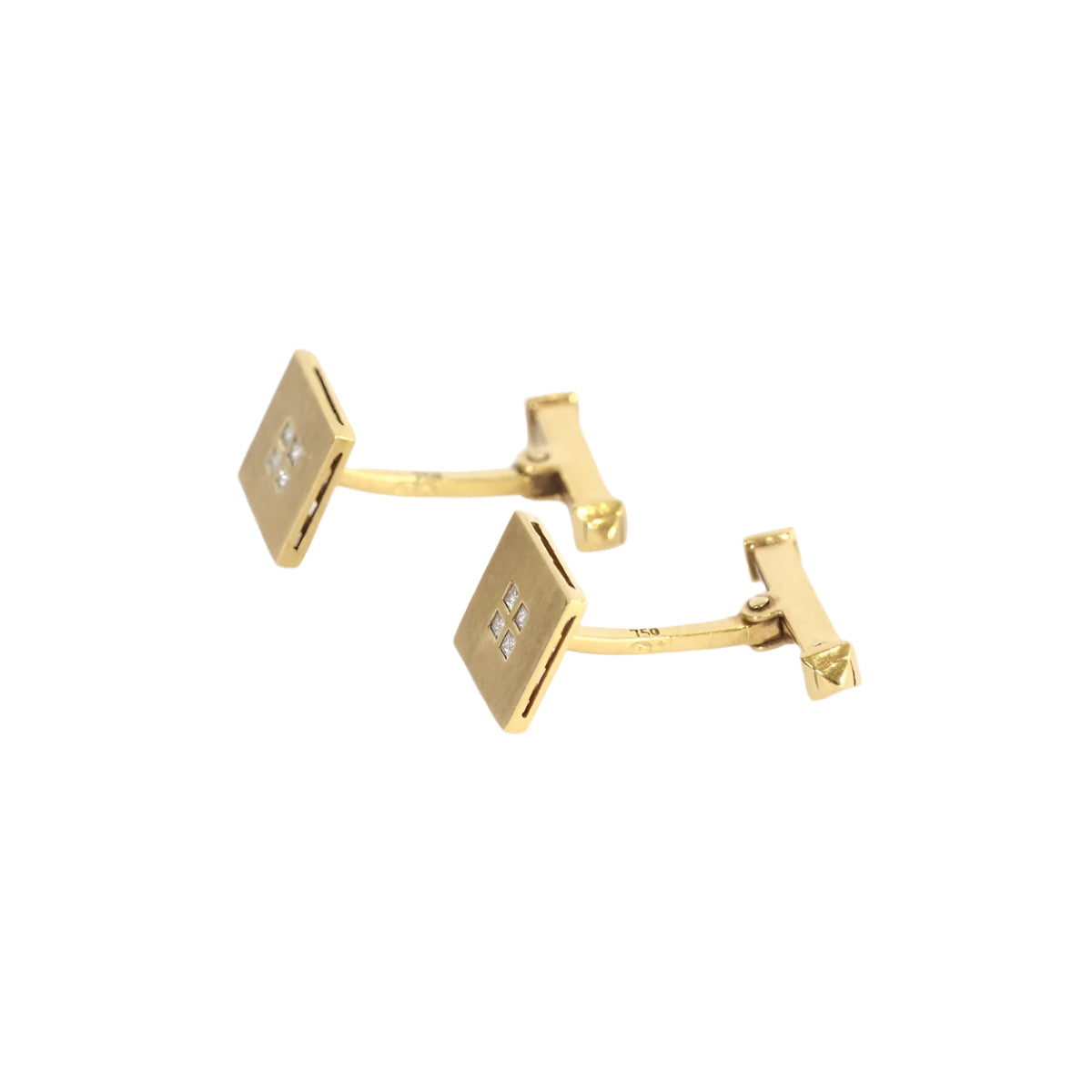 Boutons de manchette carré diamants en or - Castafiore