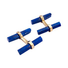 Boutons de manchette CARTIER en or jaune et lapis - lazuli - Castafiore