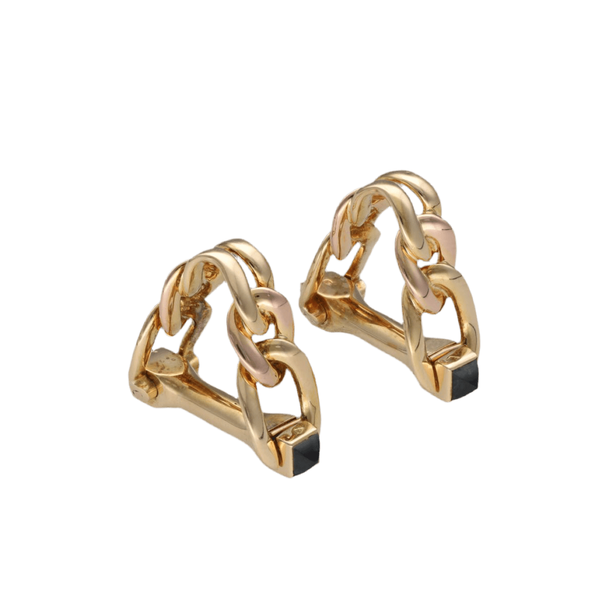 Boutons de manchette CARTIER en or jaune et saphirs - Castafiore