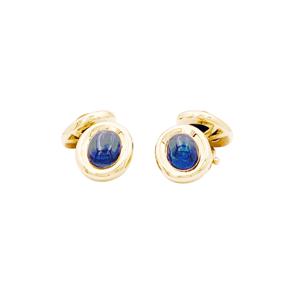 Boutons de manchette CARTIER en or jaune et saphirs - Castafiore