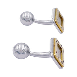 Boutons de manchette Cartier, "Santos Dumont", or et acier. - Castafiore