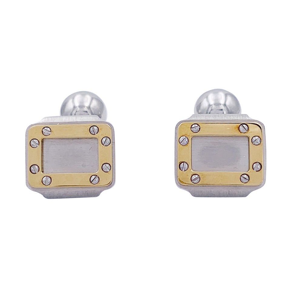 Boutons de manchette Cartier, "Santos Dumont", or et acier. - Castafiore