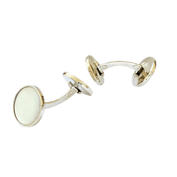 Boutons de manchette en argent et nacre - Castafiore