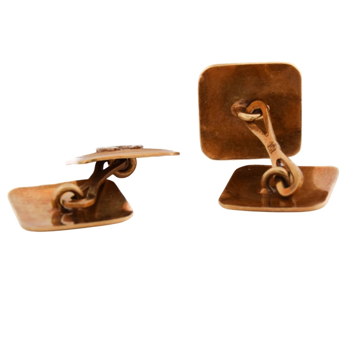 Boutons de manchette en or blanc et or jaune - Castafiore