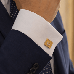 Boutons de manchette en or blanc et or jaune - Castafiore