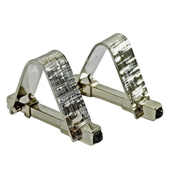 Boutons de manchette en or blanc et saphirs - Castafiore