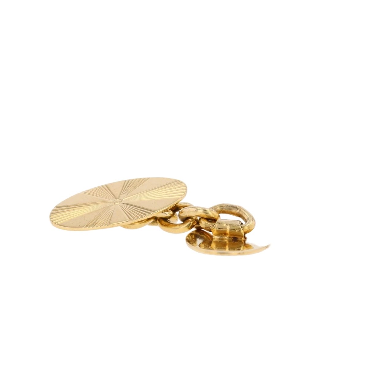 Cufflinks yellow gold radiant chased oval