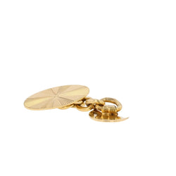 Cufflinks yellow gold radiant chased oval