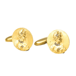 Boutons de manchette en or jaune et diamants - Castafiore