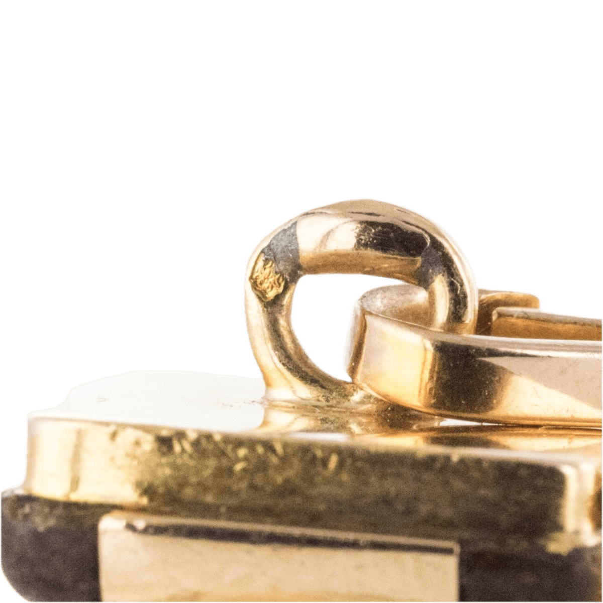 Boutons de manchette en or jaune et oeil de tigre - Castafiore