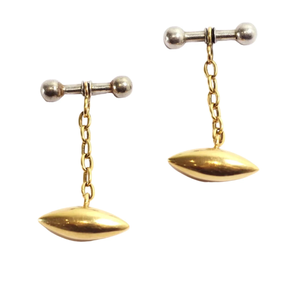 Boutons de manchette en or jaune et or blanc - Castafiore