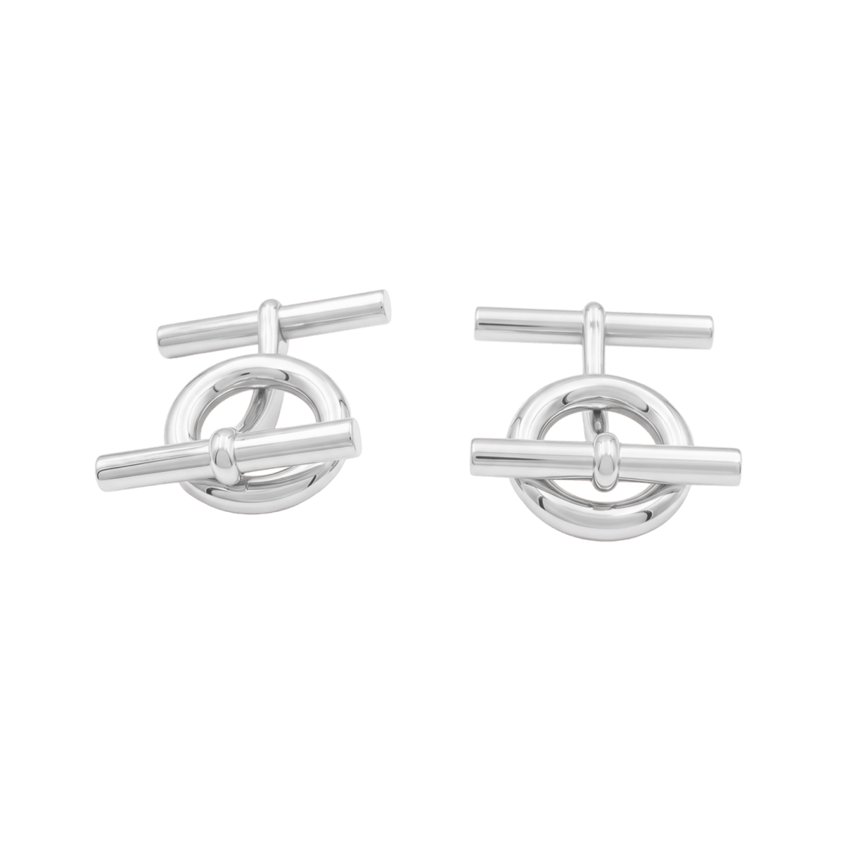 Boutons de manchette HERMÈS "Chaîne d'ancre" en argent - Castafiore