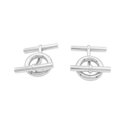 Boutons de manchette HERMÈS "Chaîne d'ancre" en argent - Castafiore
