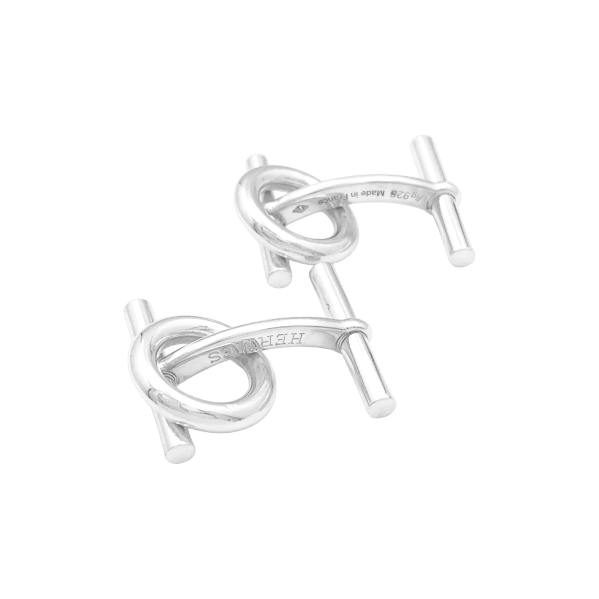 Boutons de manchette HERMÈS "Chaîne d'ancre" en argent - Castafiore