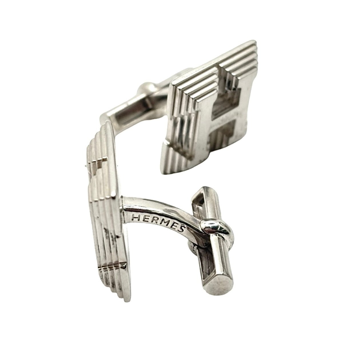 Boutons de manchette HERMÈS en argent - Castafiore