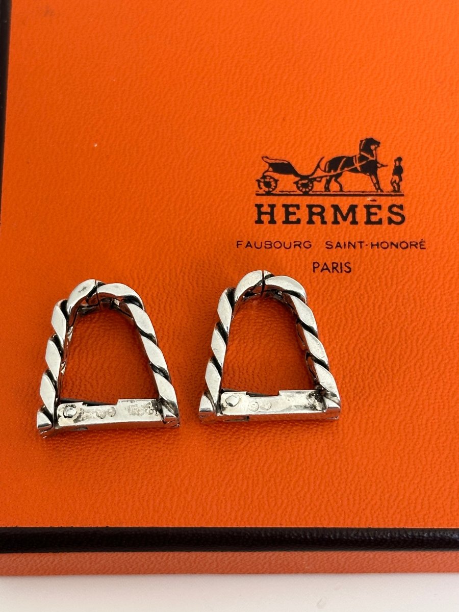 Boutons de manchette HERMÈS en argent - Castafiore