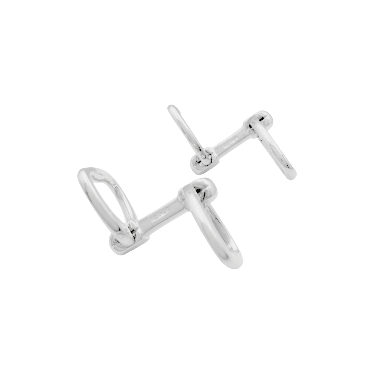 Boutons de manchette HERMÈS "Étrier" en argent - Castafiore