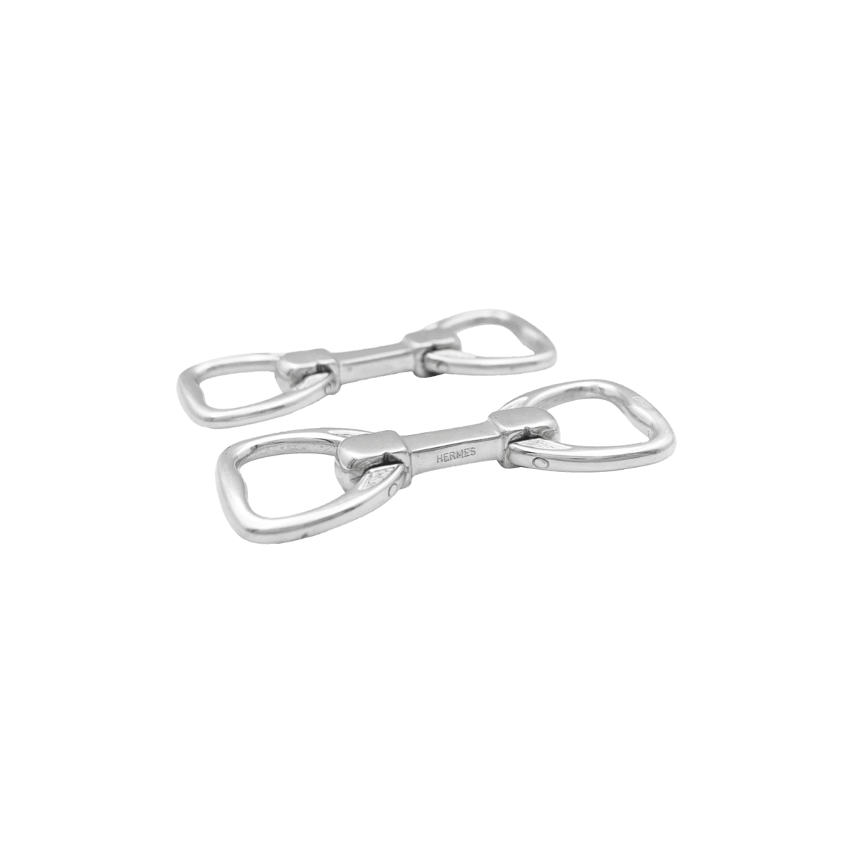 Boutons de manchette HERMÈS "Étrier" en argent - Castafiore