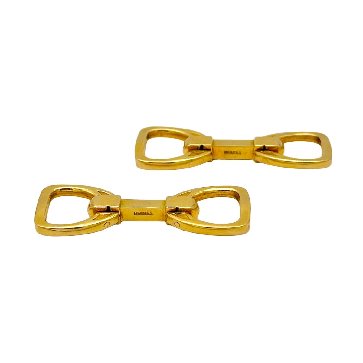 Boutons de manchette HERMÈS "Étrier" en or jaune - Castafiore