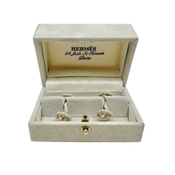 Boutons de manchette HERMÈS "Noeuds" en argent - Castafiore