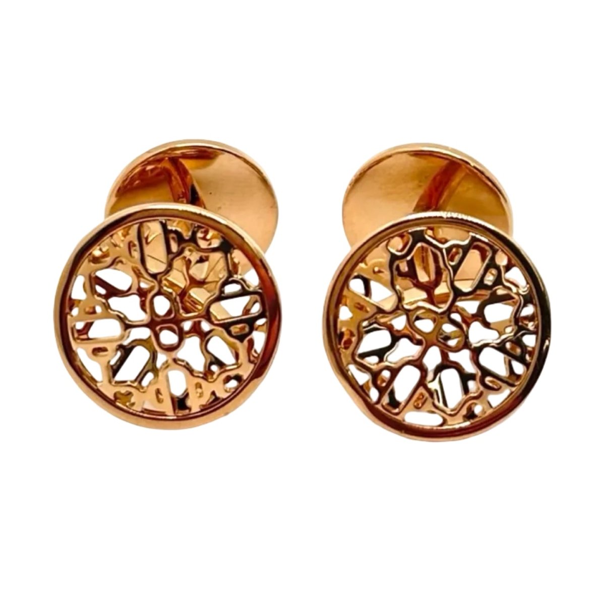 Boutons de manchette HERMÈS "Passerelle" en or rose - Castafiore