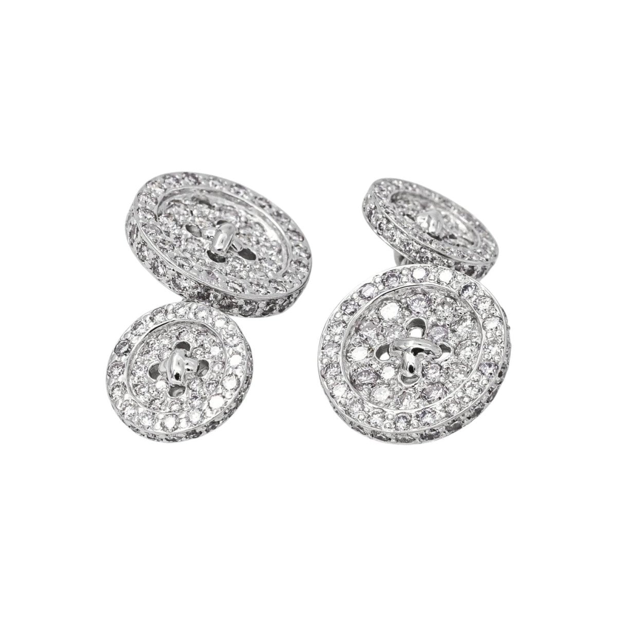 Boutons de manchette Or blanc Diamant - Castafiore