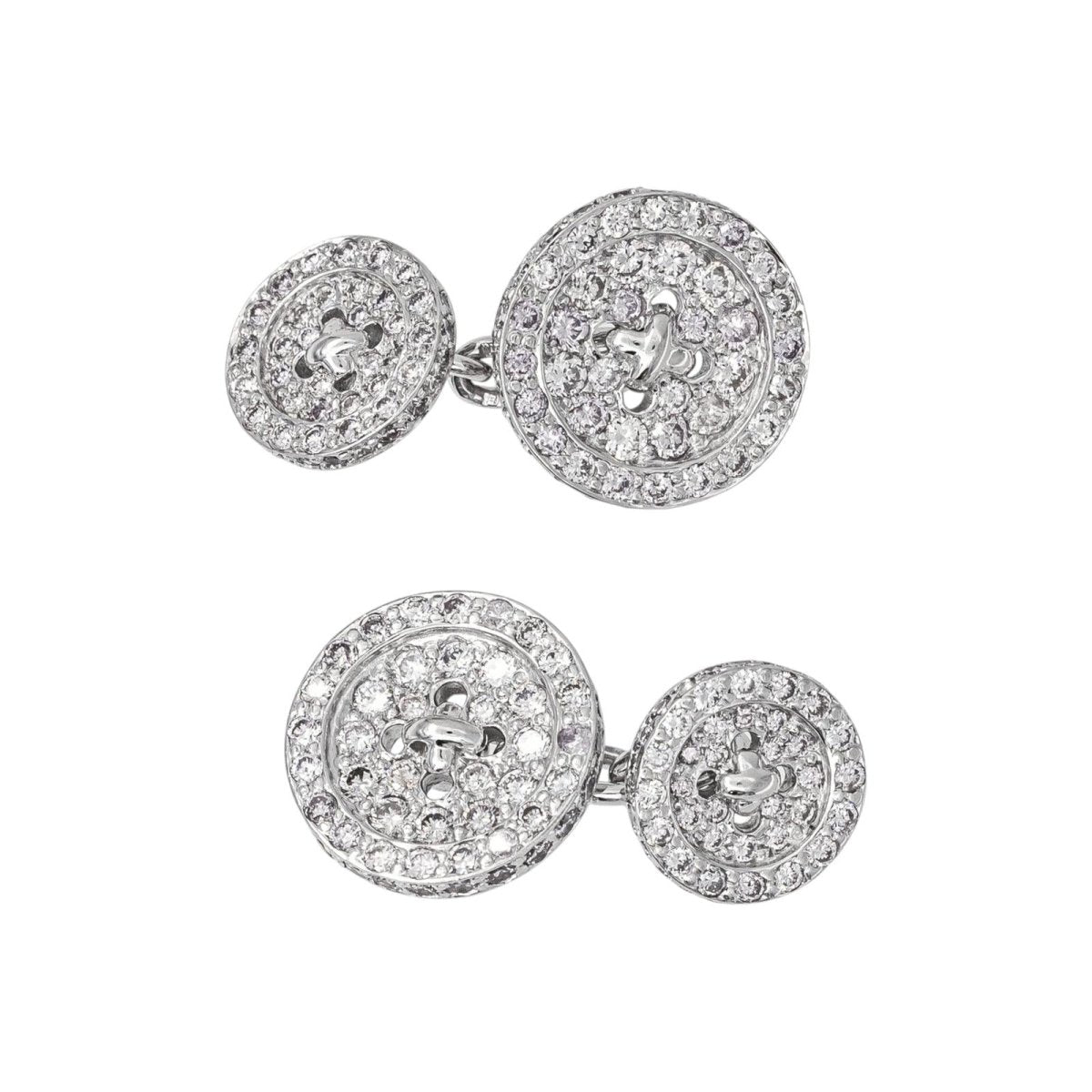 Boutons de manchette Or blanc Diamant - Castafiore
