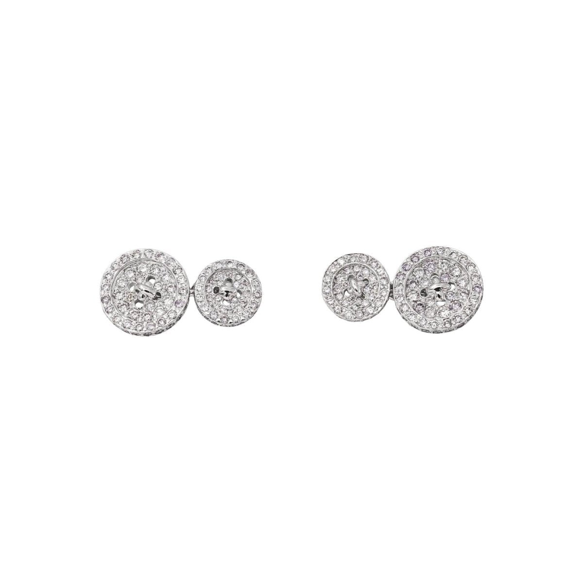 Boutons de manchette Or blanc Diamant - Castafiore