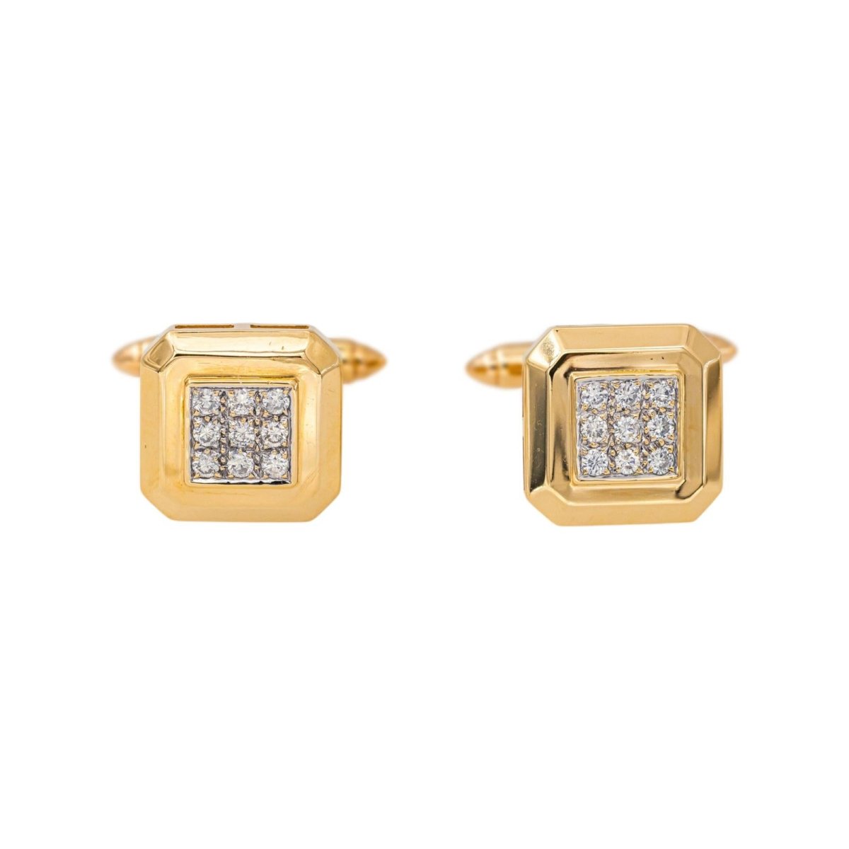 Boutons de manchette Or jaune Diamant - Castafiore