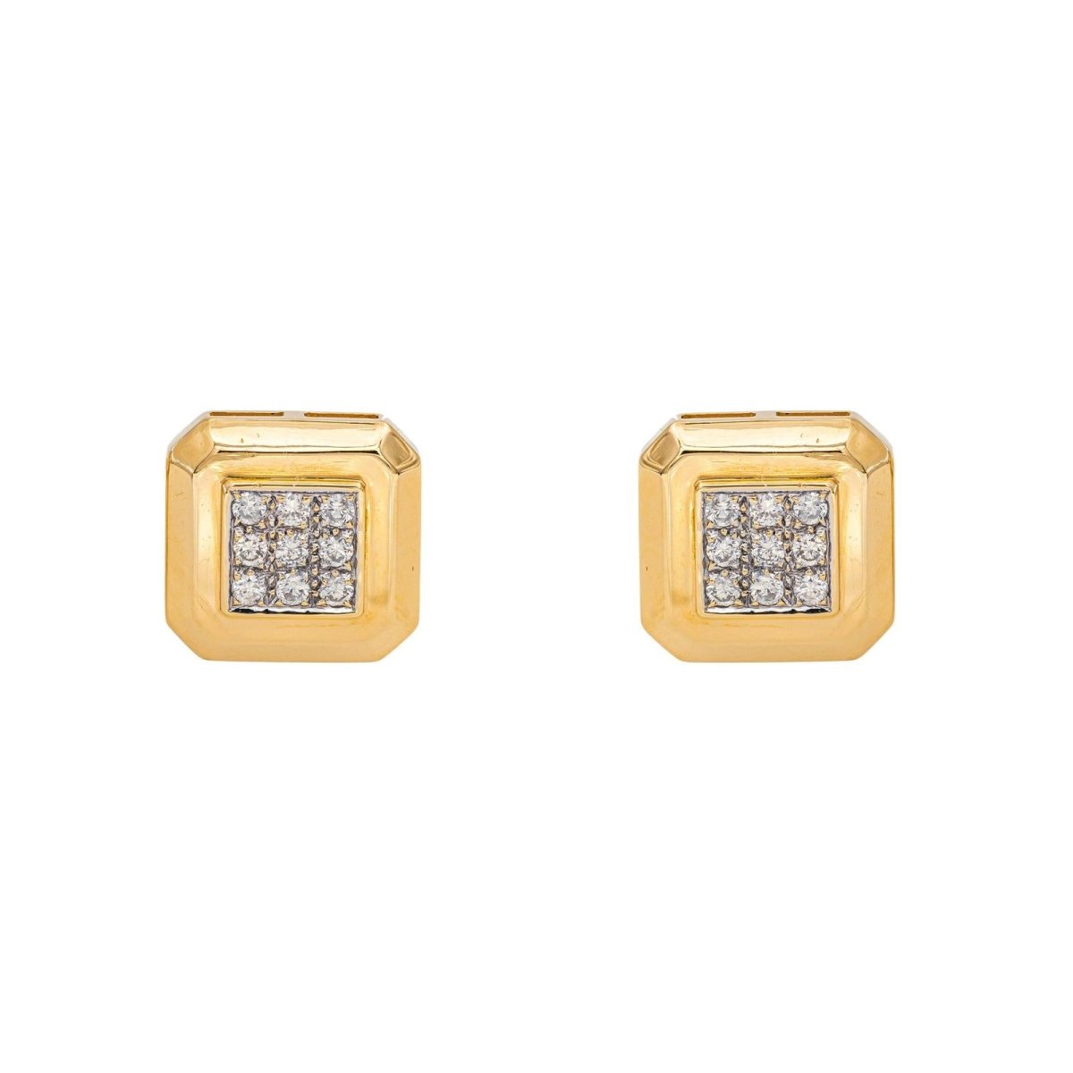 Boutons de manchette Or jaune Diamant - Castafiore