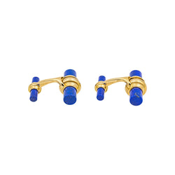 Boutons de manchette PIAGET en or jaune et lapis - lazuli - Castafiore
