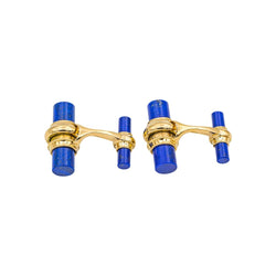 Boutons de manchette PIAGET en or jaune et lapis - lazuli - Castafiore