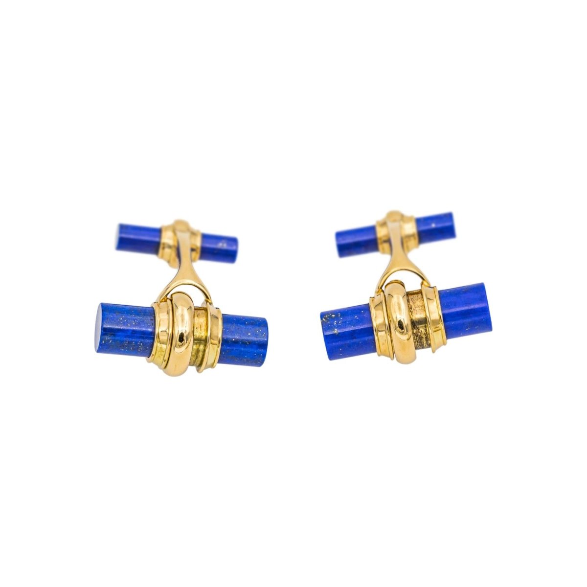 Boutons de manchette PIAGET en or jaune et lapis - lazuli - Castafiore