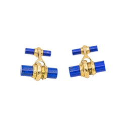 Boutons de manchette PIAGET en or jaune et lapis - lazuli - Castafiore
