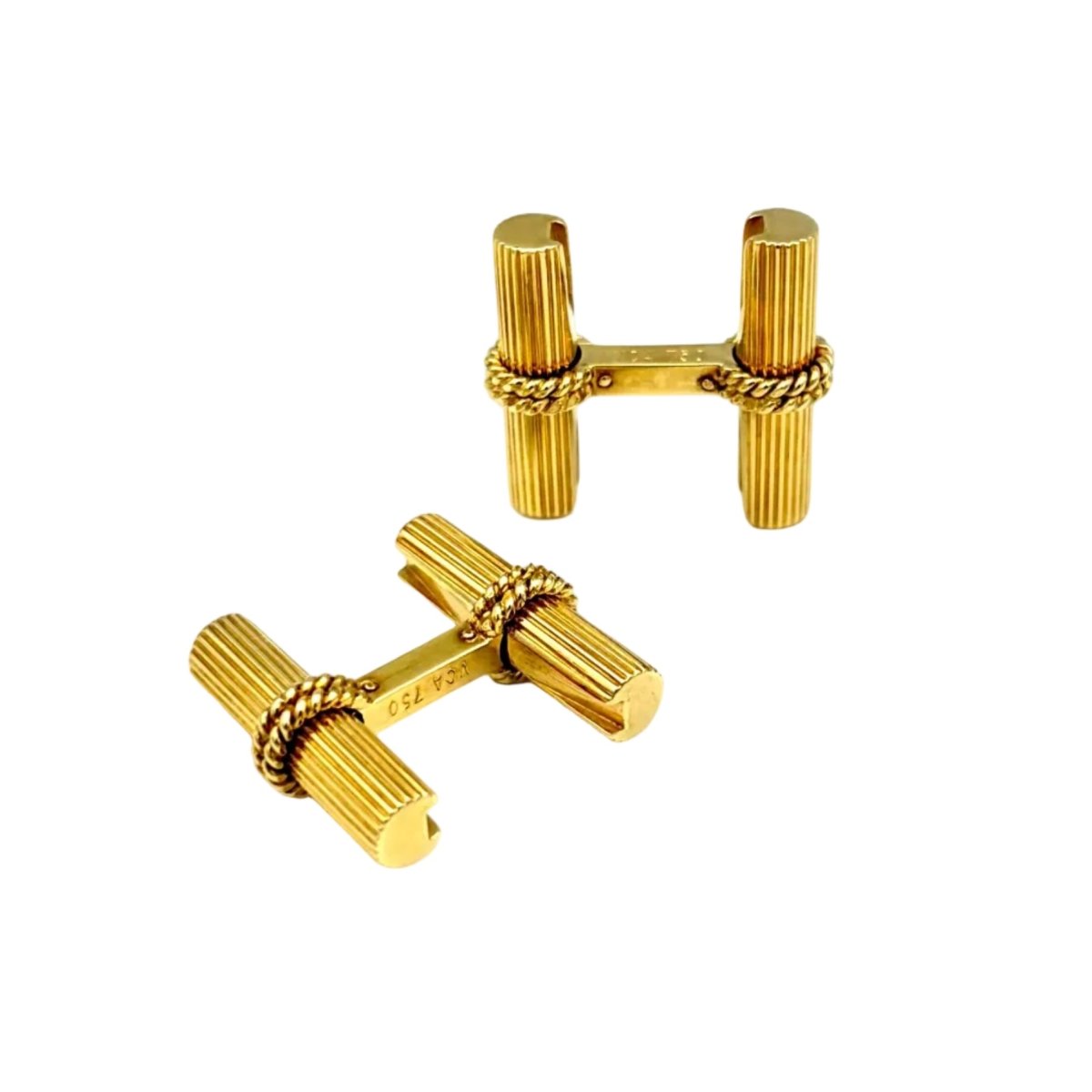 Boutons de manchette VAN CLEEF & ARPELS "Bâtons" en or jaune - Castafiore