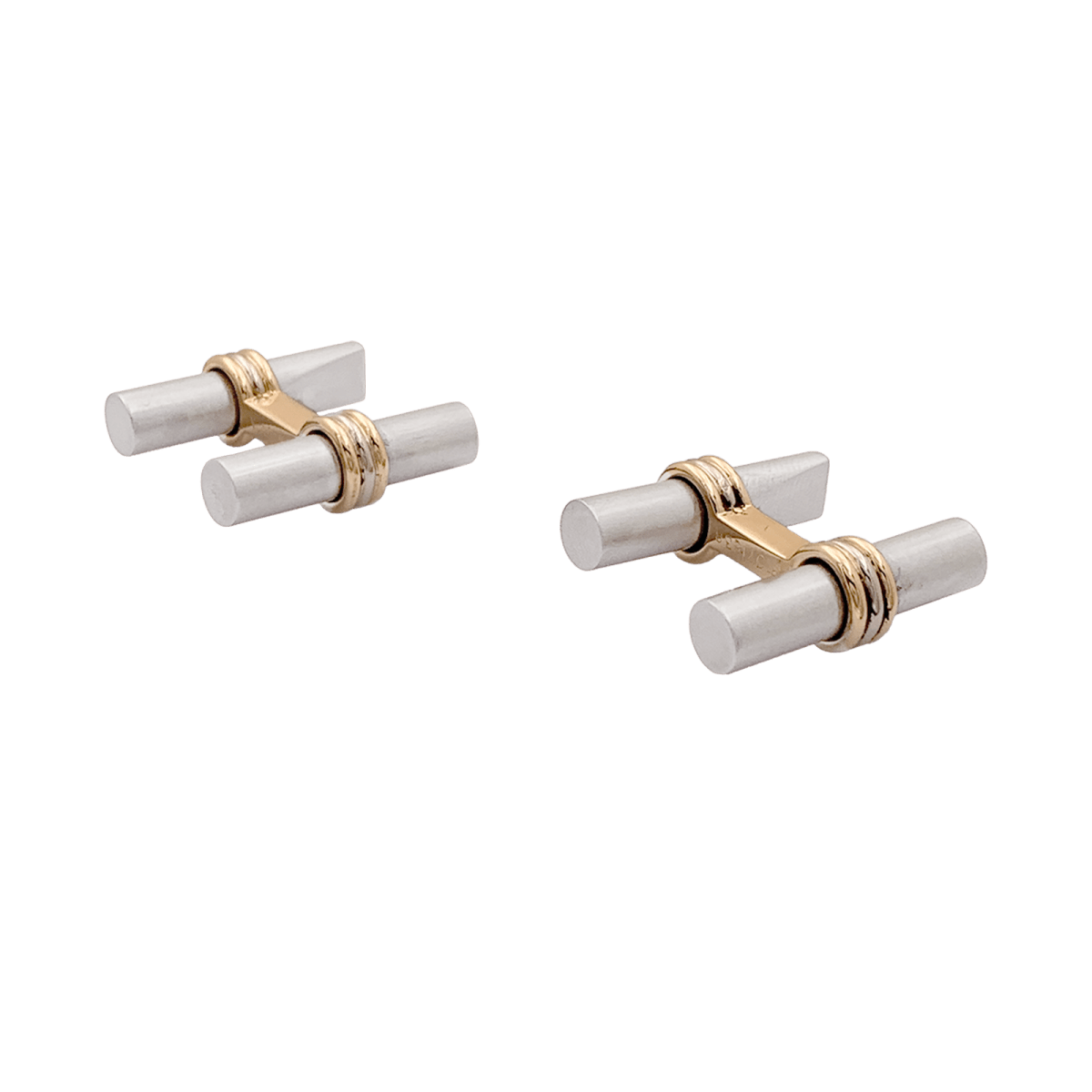Boutons de manchette VAN CLEEF & ARPELS en or jaune et acier - Castafiore