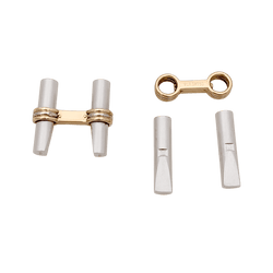 Boutons de manchette VAN CLEEF & ARPELS en or jaune et acier - Castafiore