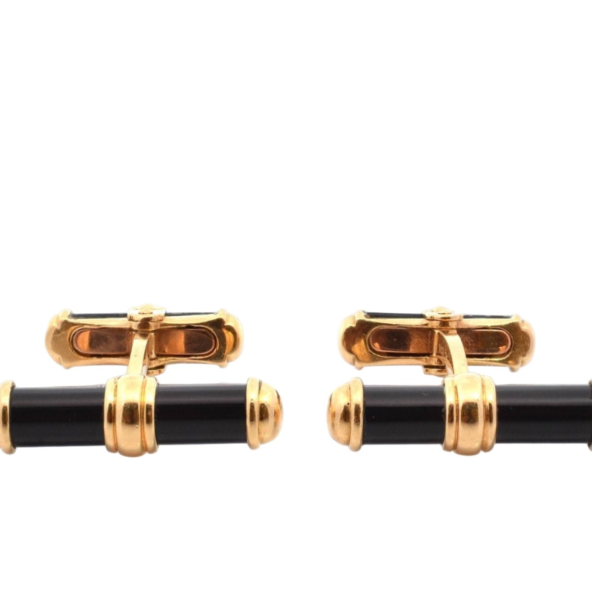 Boutons de manchette VAN CLEEF & ARPELS en or jaune et onyx - Castafiore